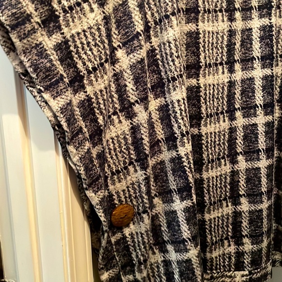 By Tavi Navy Plaid Poncho - Picture 2 of 5